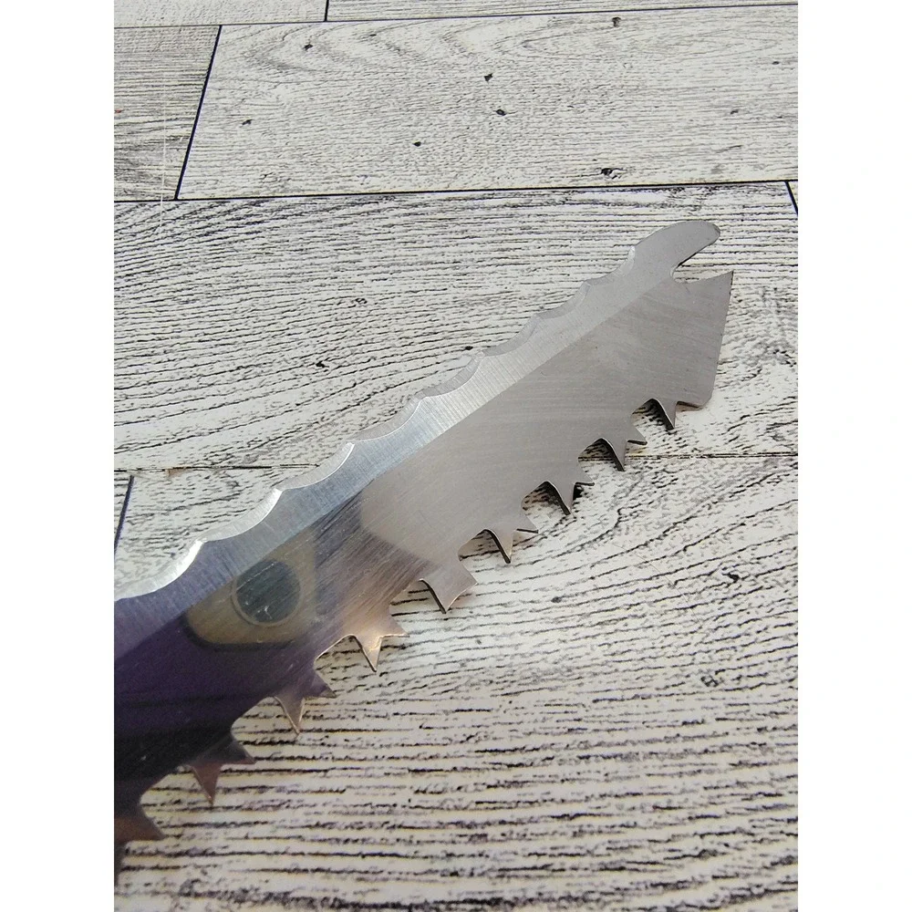 Vintage Quikut Quikkle Stainless Double Sided Carving Knife Serrated Bakelite‎